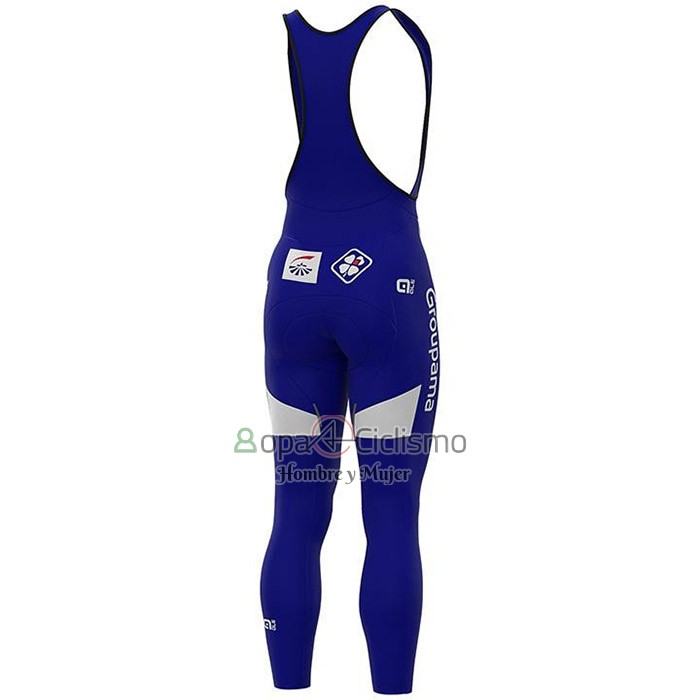 Groupama FDJ Ropa Ciclismo Culotte Largo 2020 Mangas Largas Blanco Profundo Azul Rojo